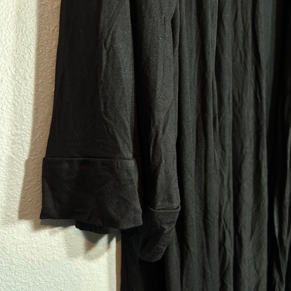 24seven Comfort Apparel Duster Cardigan Open Front Lightweight Black 4X - Picture 4 of 6